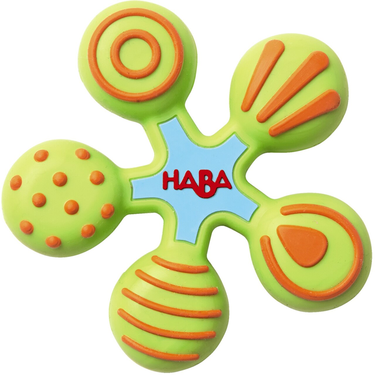 HABA Silicone Teethers for Babies 6-18 Months - Star Design Silicone Teether Ring and Grasping Toy for Safe Sensory Development